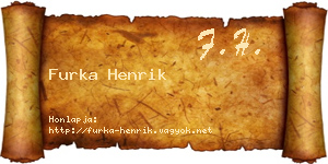 Furka Henrik névjegykártya